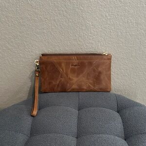 Brown Wristlet Clutch